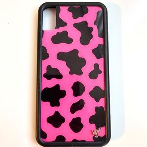 Pink Cow Print iPhone XS Max Wildflower Phone Case